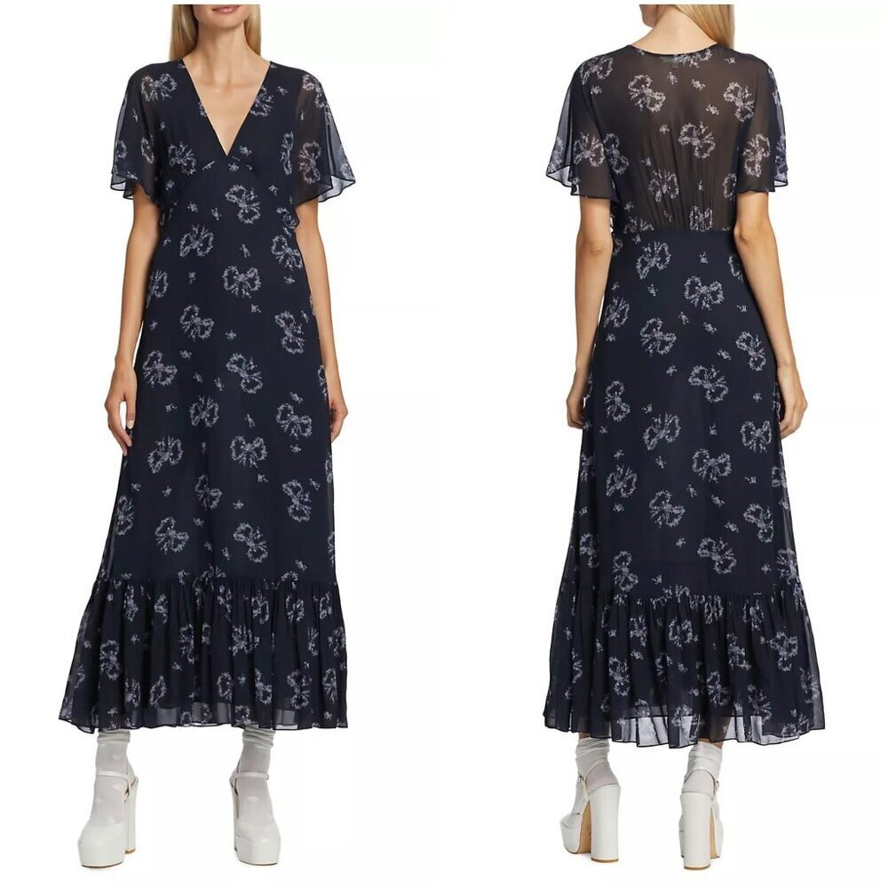 NEW LoveShackFancy Kover Blue Maxi Dress $595 - Picture 2 of 16
